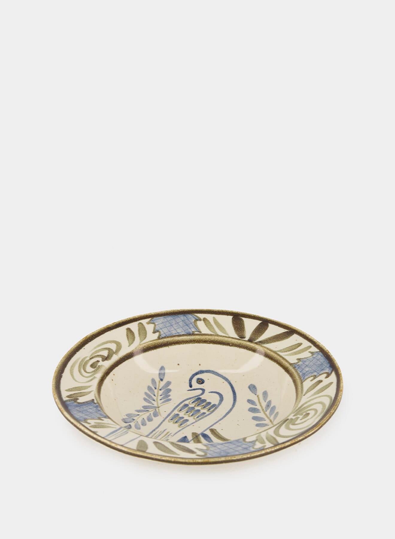 Hand-Painted Lusitano Bird Stoneware Soup Plate