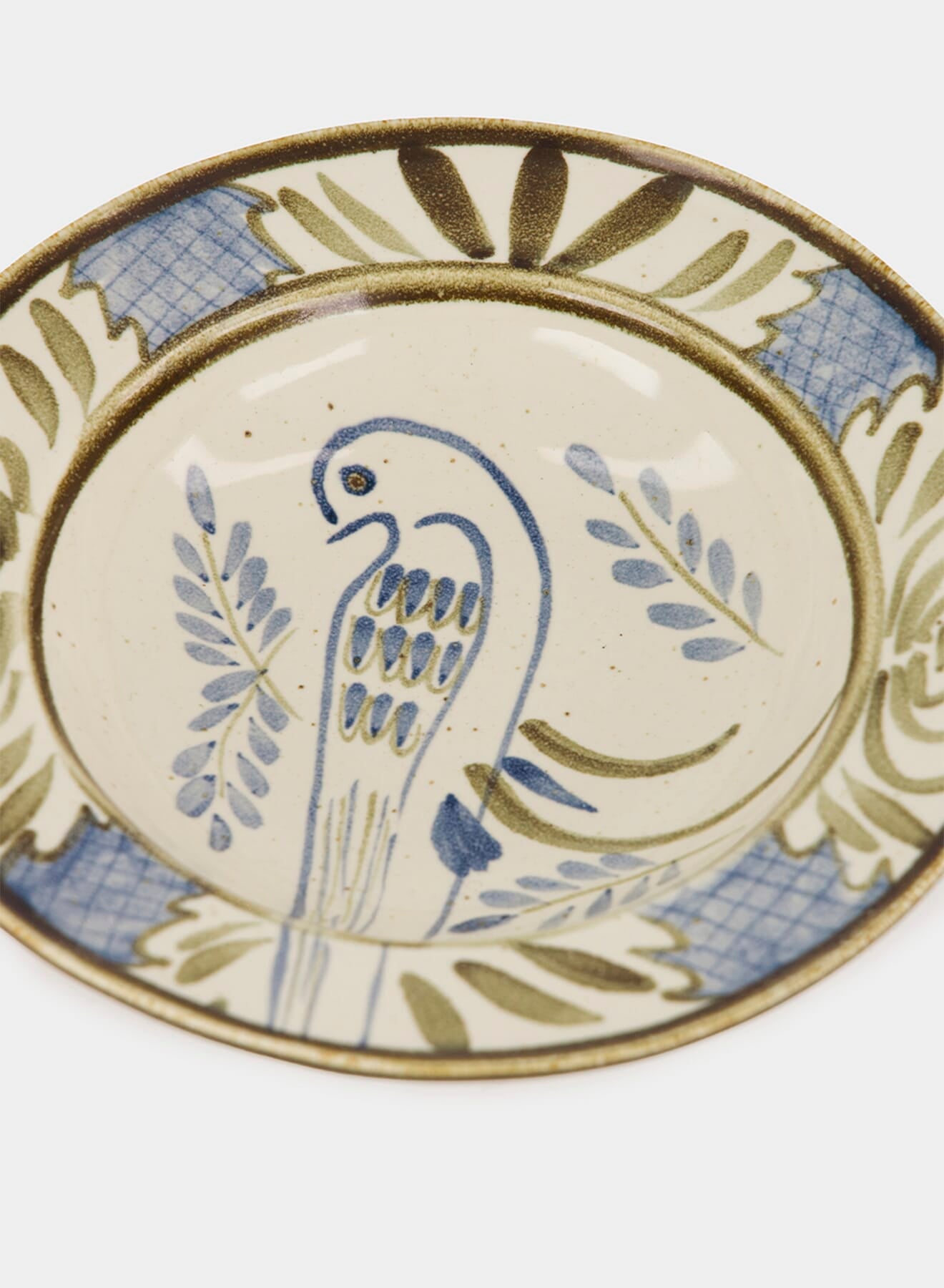 Hand-Painted Lusitano Bird Stoneware Soup Plate