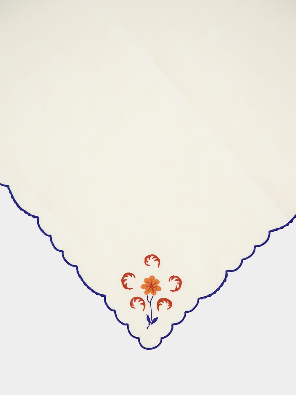 Hand-Embroidered Funchal Ecru Linen with Multicoloured Embroidery Napkin