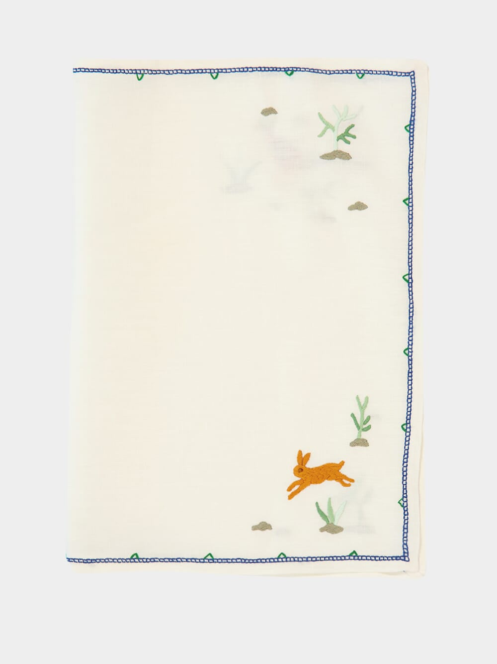 Hand-Embroidered Santa Cruz Ecru Linen with Multicoloured Embroidery Placemat