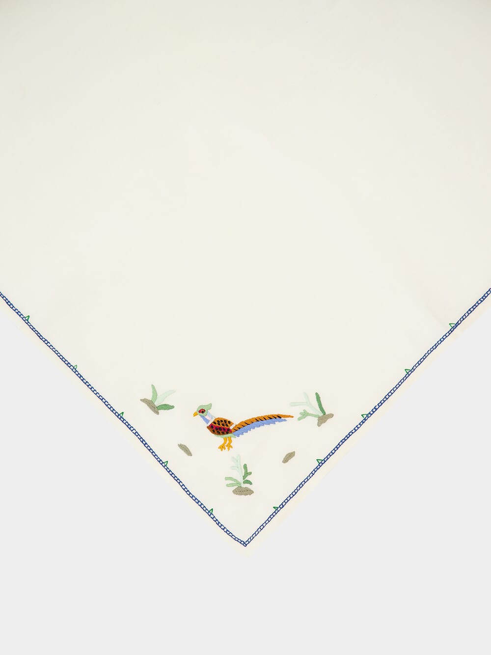 Hand-Embroidered Santa Cruz Ecru Linen with Multicoloured Embroidery Napkin