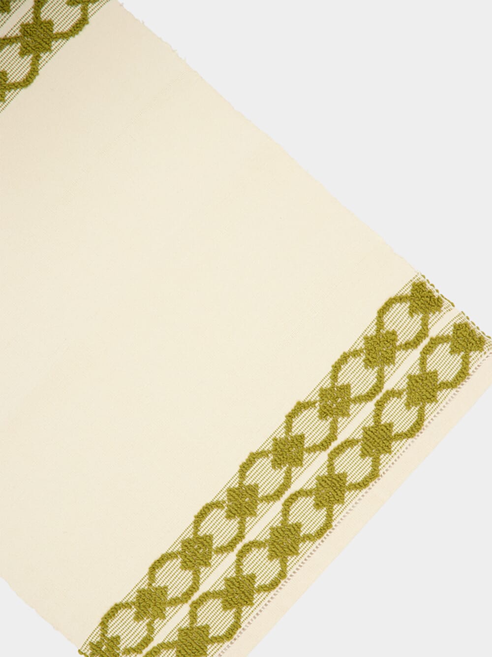 Handmade Isabel Natural and Green Cotton and Linen Placemat