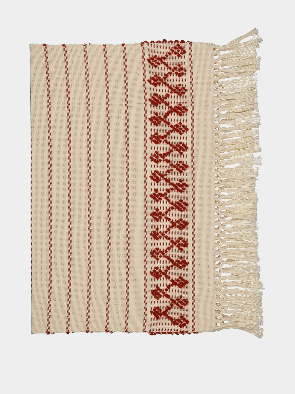 Handmade Amélia Natural and Brick Cotton Placemat