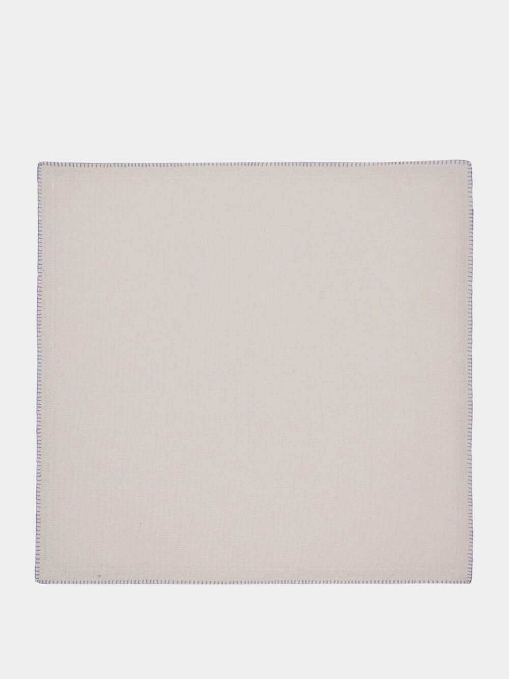 Hand-Embroidered Maria Ice Blue Linen with Blue Embroidery Napkin