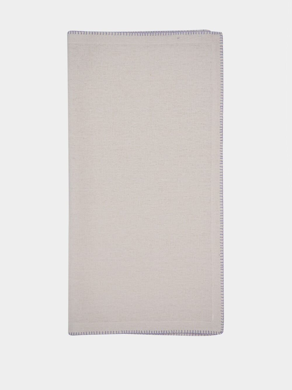 Hand-Embroidered Maria Ice Blue Linen with Blue Embroidery Napkin