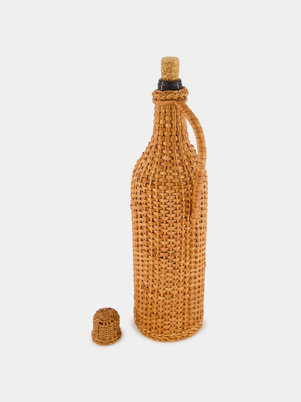 Handmade Camacha Natural Wicker Glass Flask