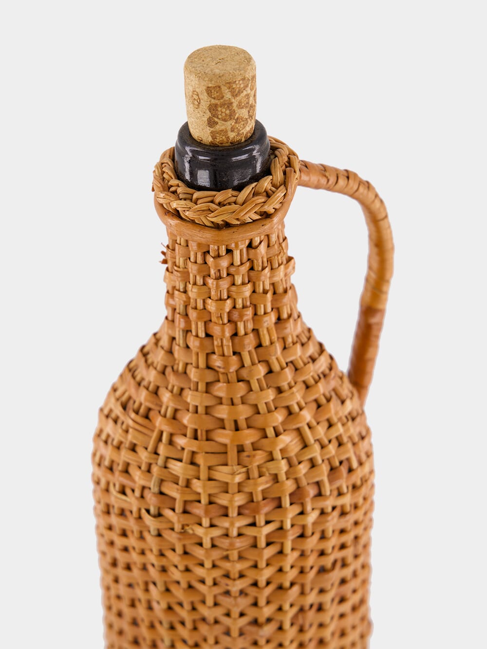 Handmade Camacha Natural Wicker Glass Flask