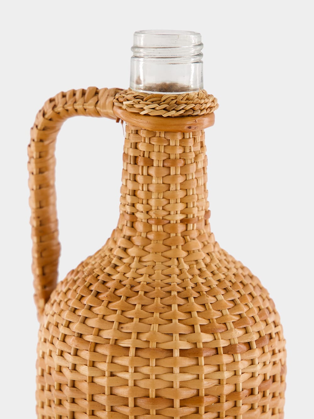 Handmade Camacha Natural Wicker Glass Flask