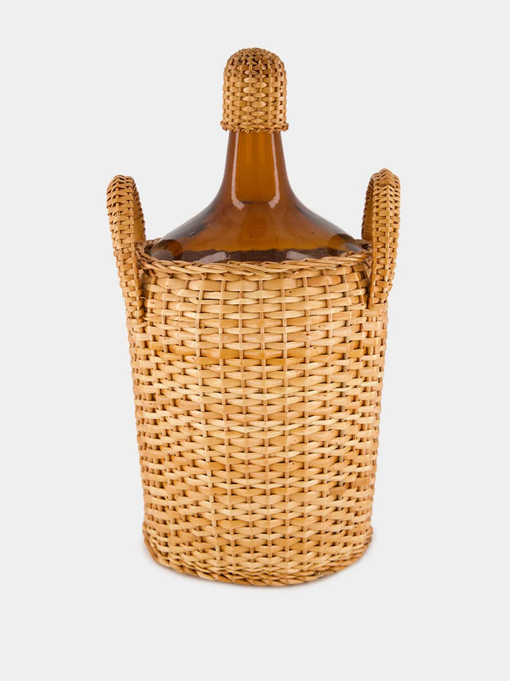 Handmade Camacha Natural Wicker Large Glass Flask