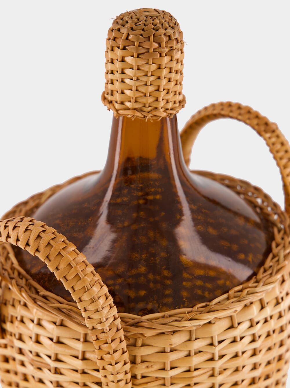 Handmade Camacha Natural Wicker Large Glass Flask