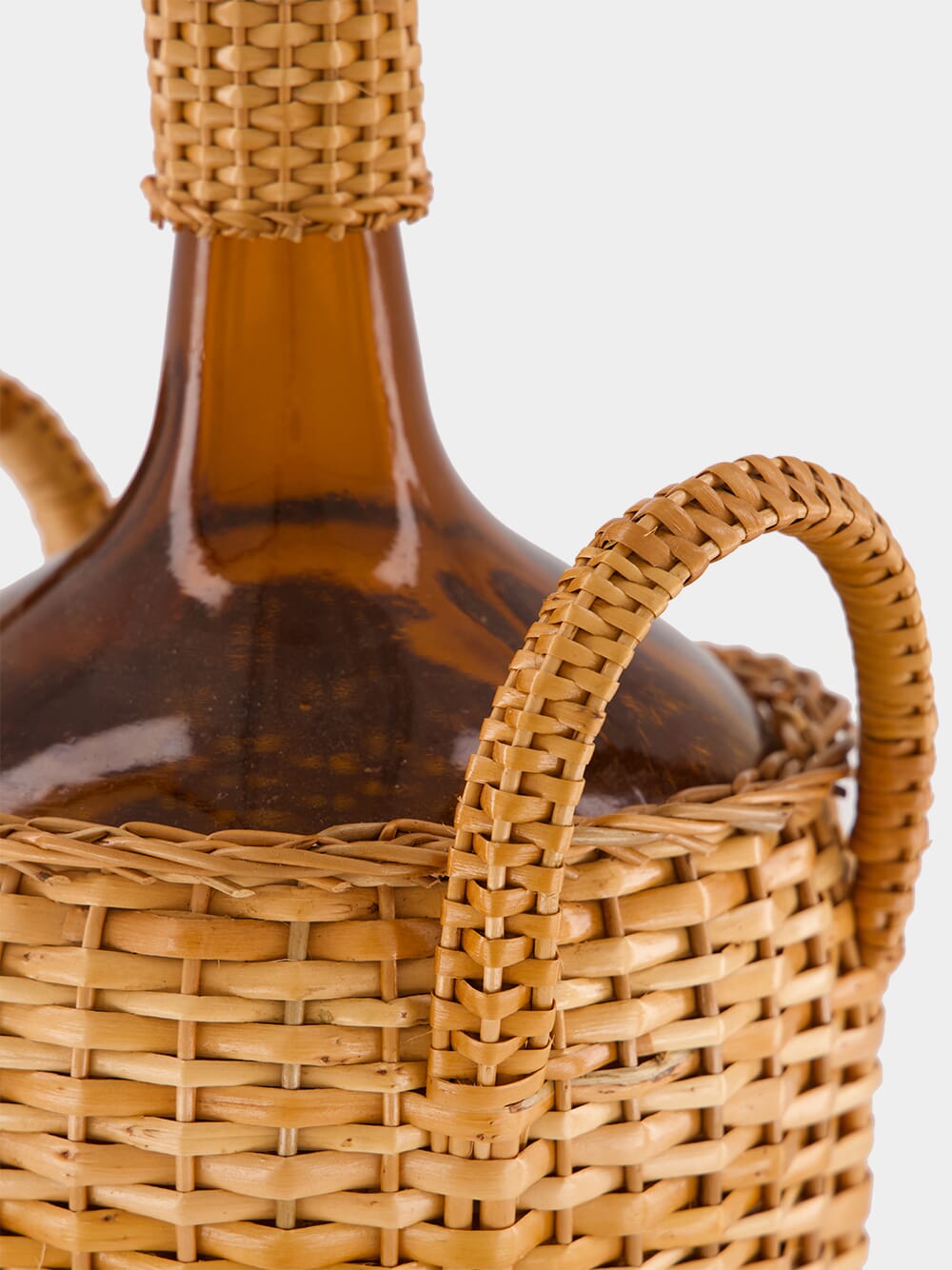 Handmade Camacha Natural Wicker Large Glass Flask