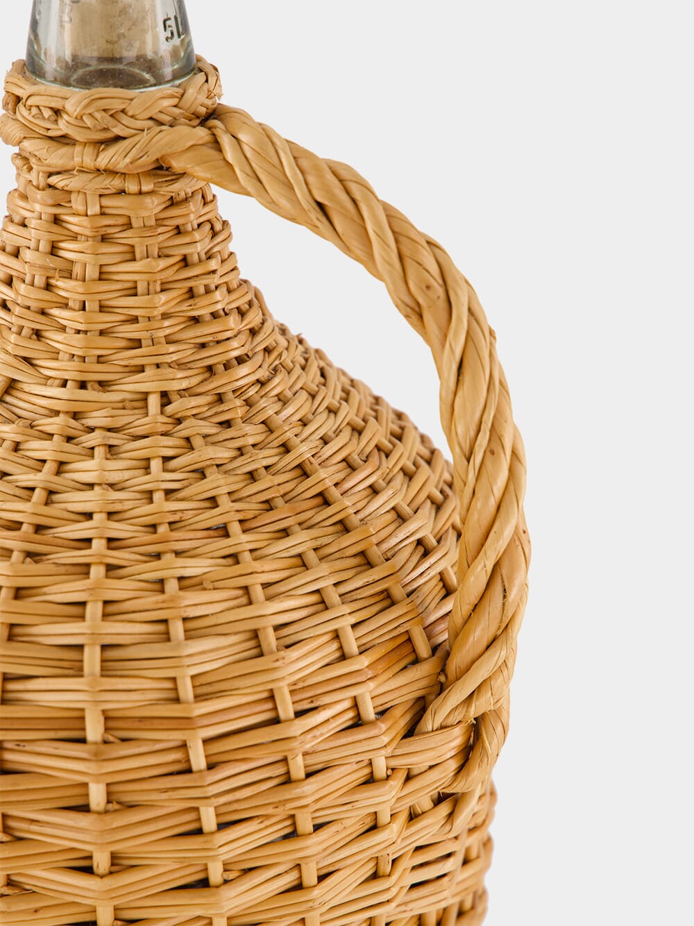 Handmade Camacha Natural Wicker Large Glass Flask