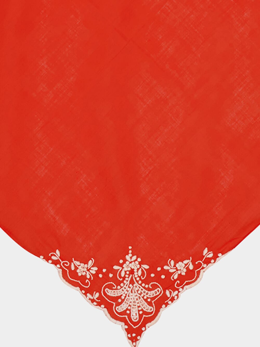 Hand-Embroidered Santana Red Cotton Napkin