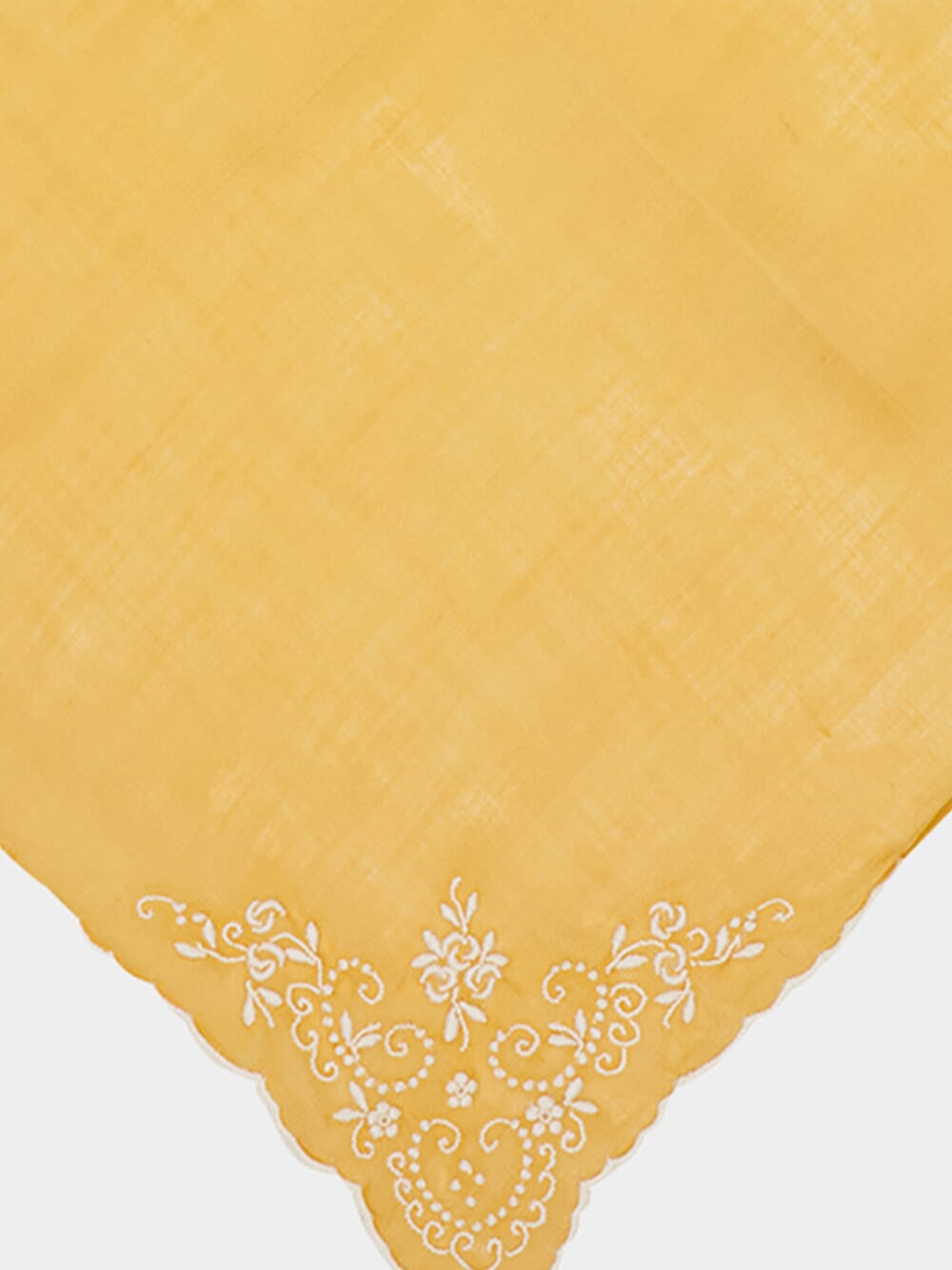 Hand-Embroidered Santana Yellow Cotton Napkin