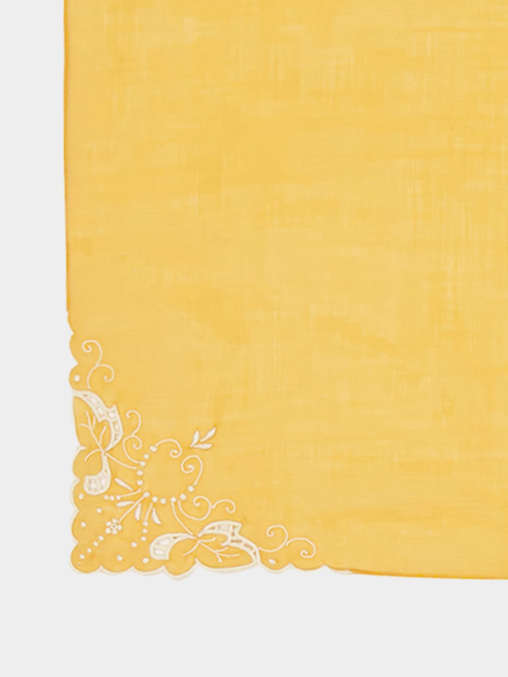 Hand-Embroidered Santana Yellow Cotton Napkin