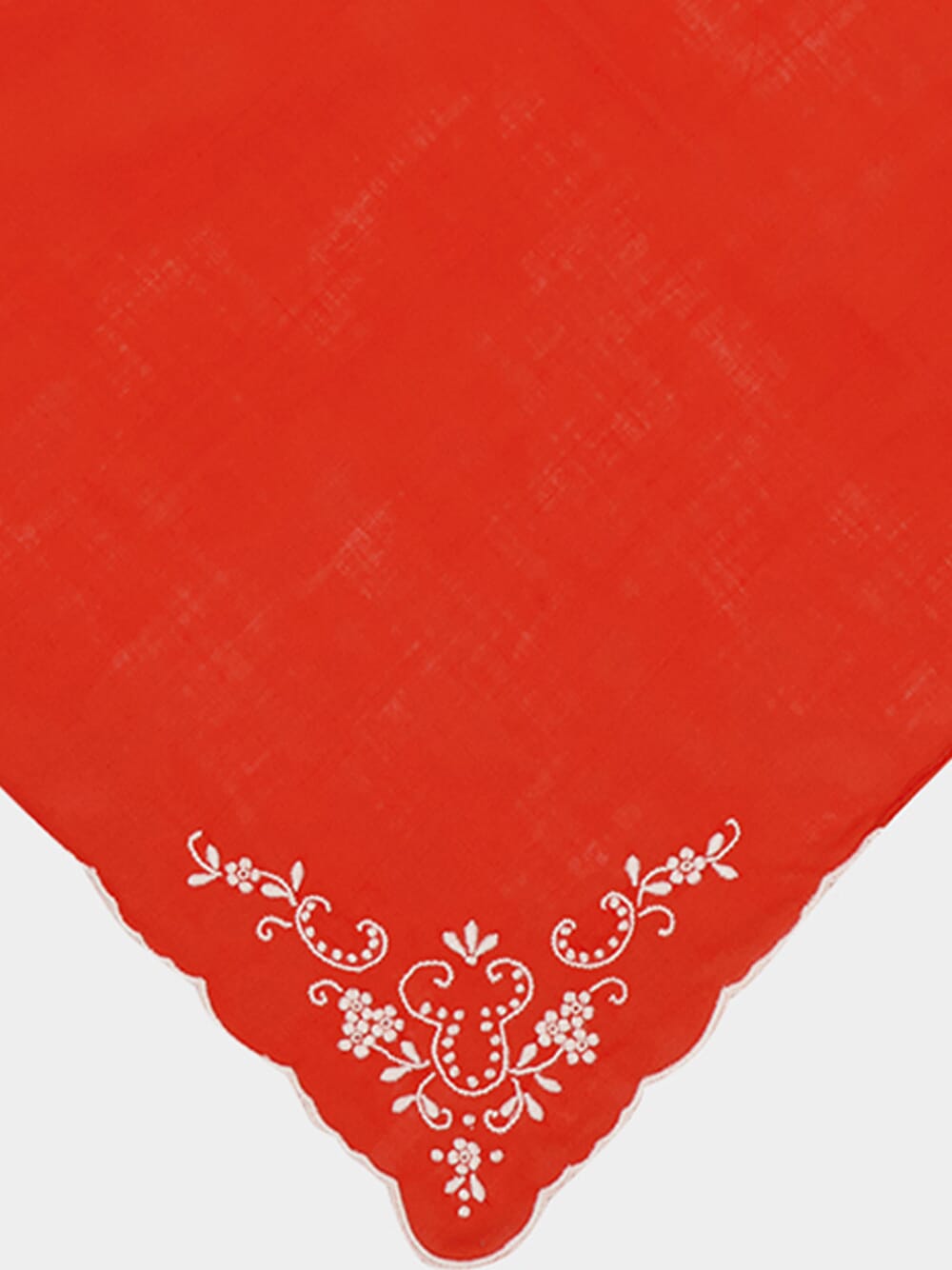 Hand-Embroidered Santana Red Cotton Napkin