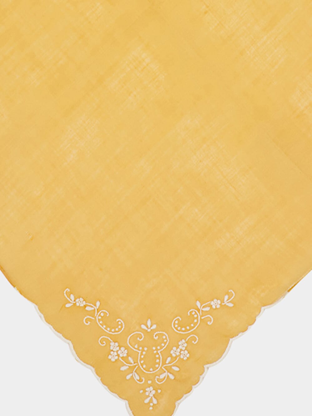 Hand-Embroidered Santana Yellow Cotton Napkin