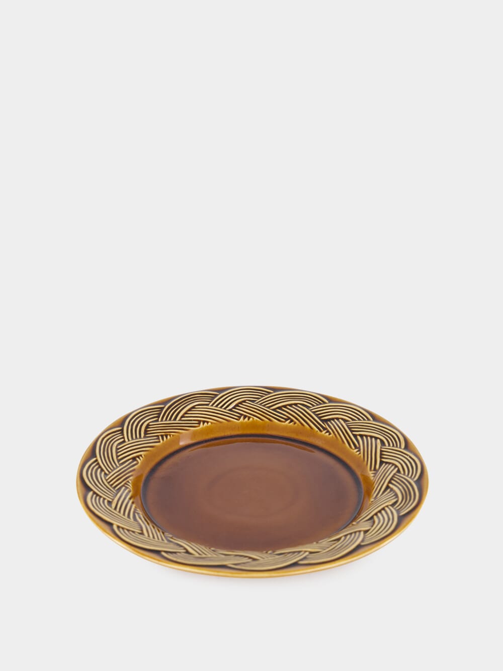 Vime Brown Ceramic Dessert Plate