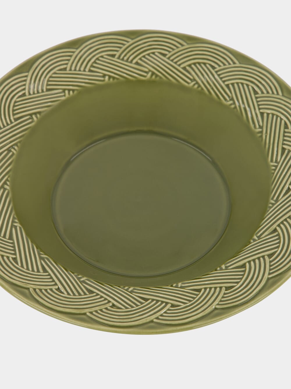Vime Green Ceramic Soup Plate