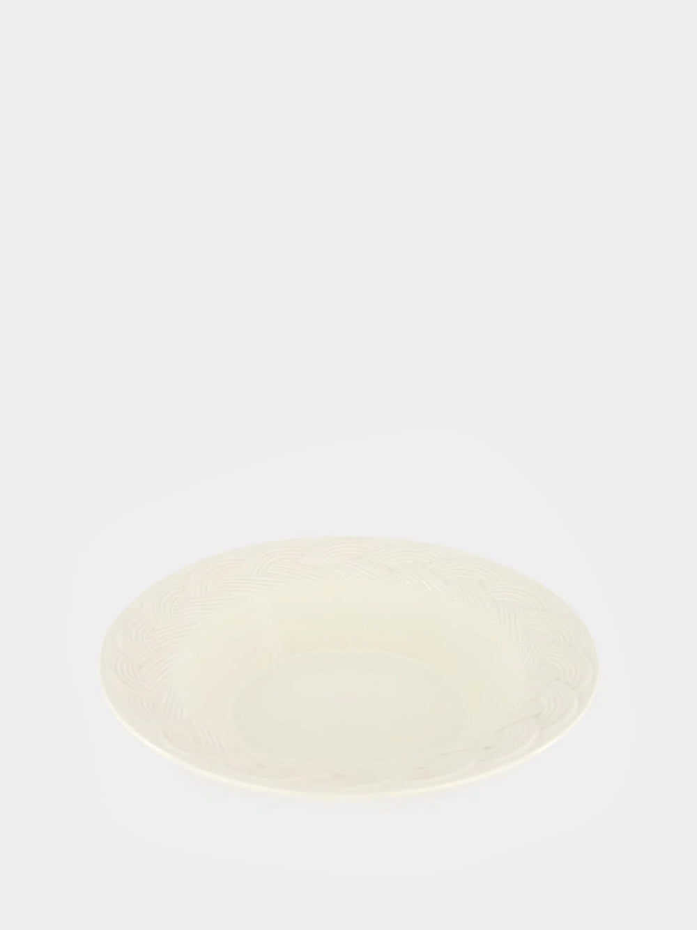 Vime White Ceramic Soup Plate