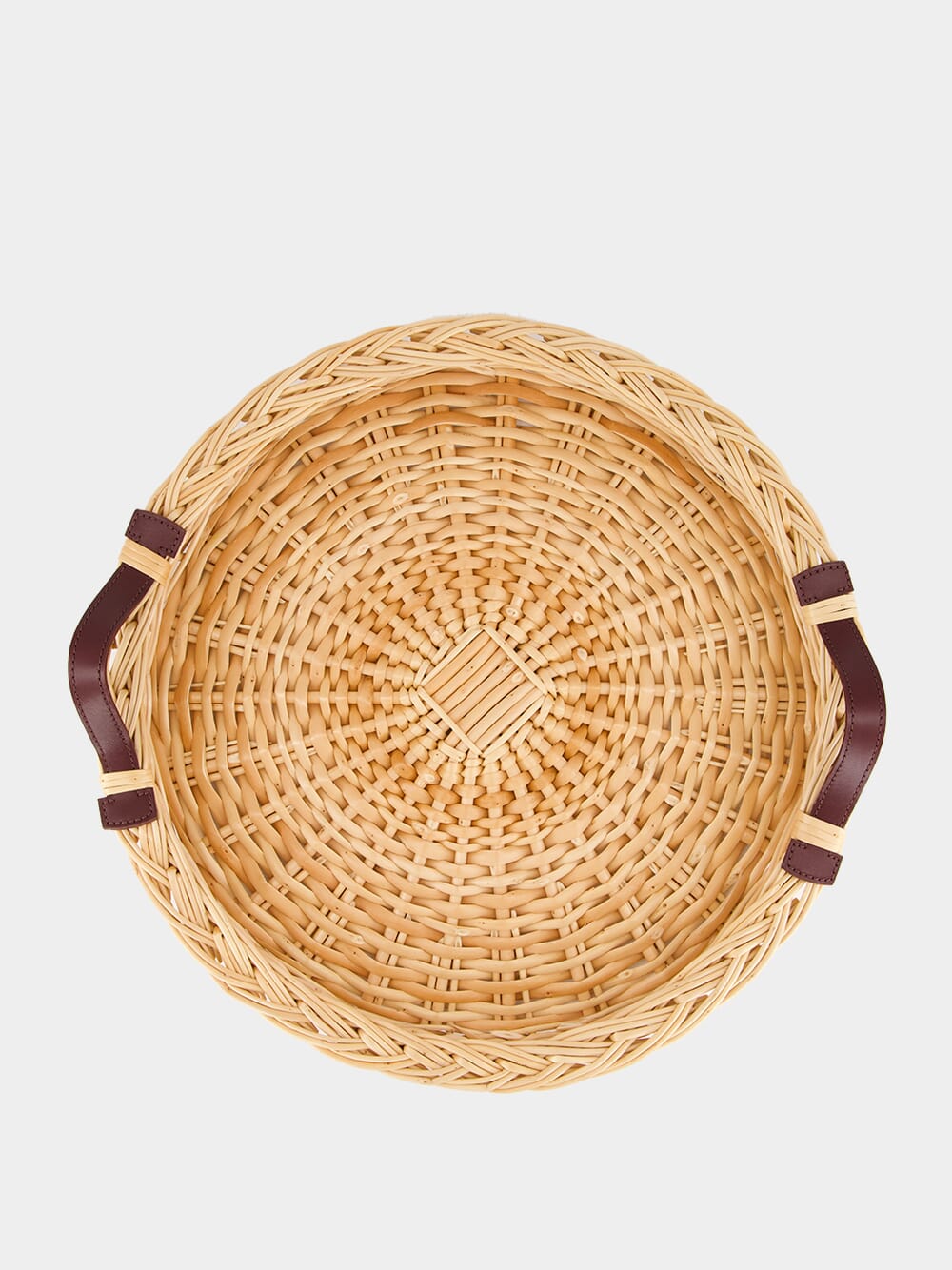 Handmade Vitória Wicker and Leather Tray