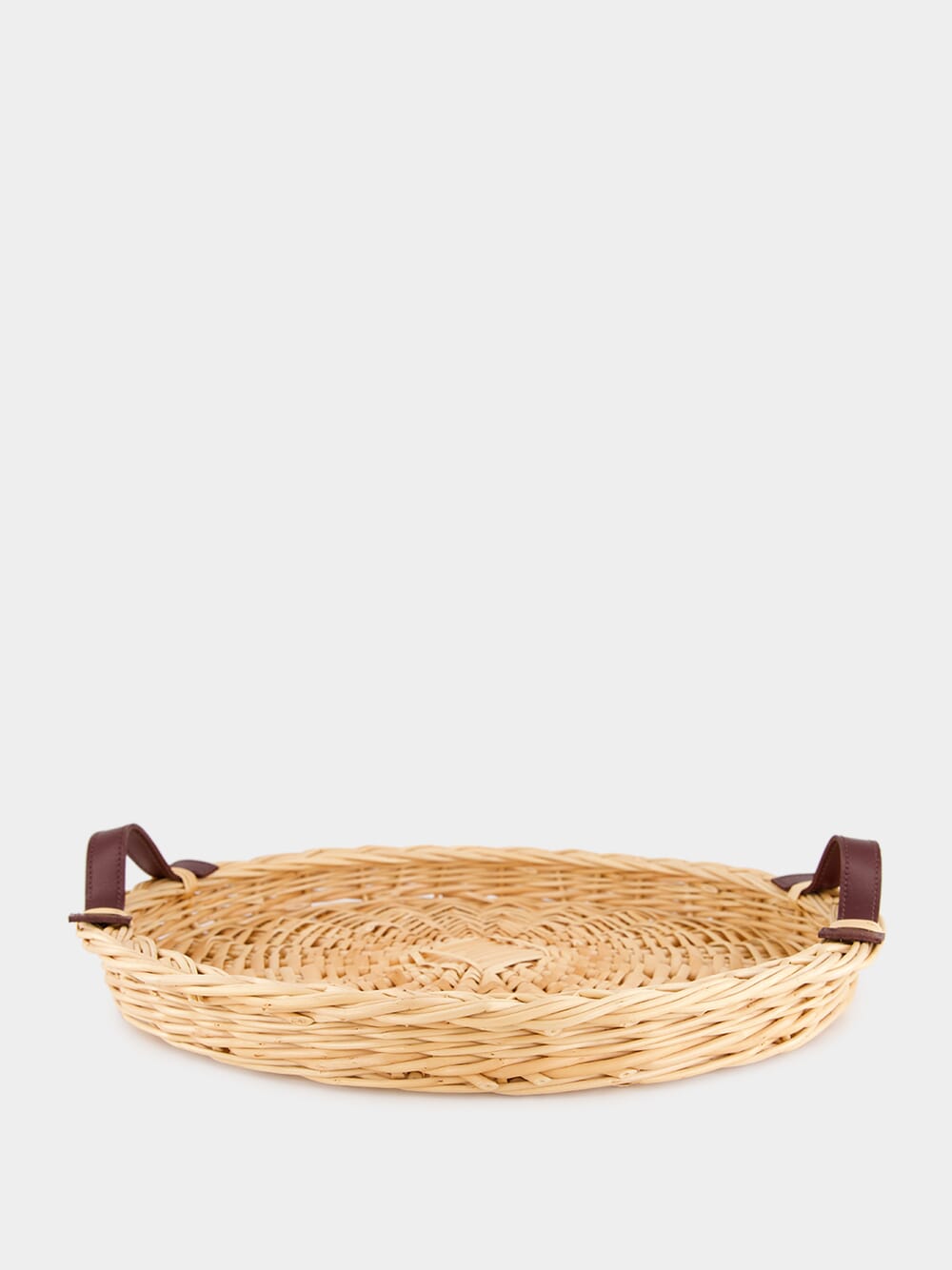 Handmade Vitória Wicker and Leather Tray