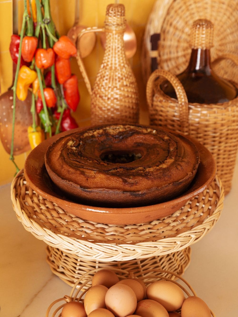 Handmade Vitória Natural Wicker Cake Plate