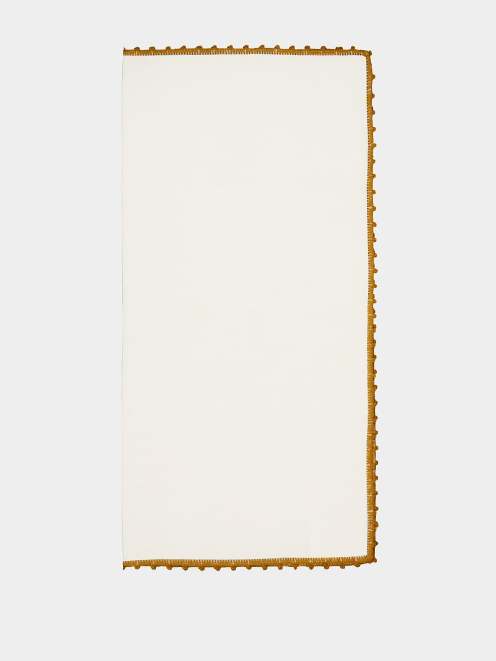 Hand-Embroidered Teresa White Linen with Yellow Crochet Napkin