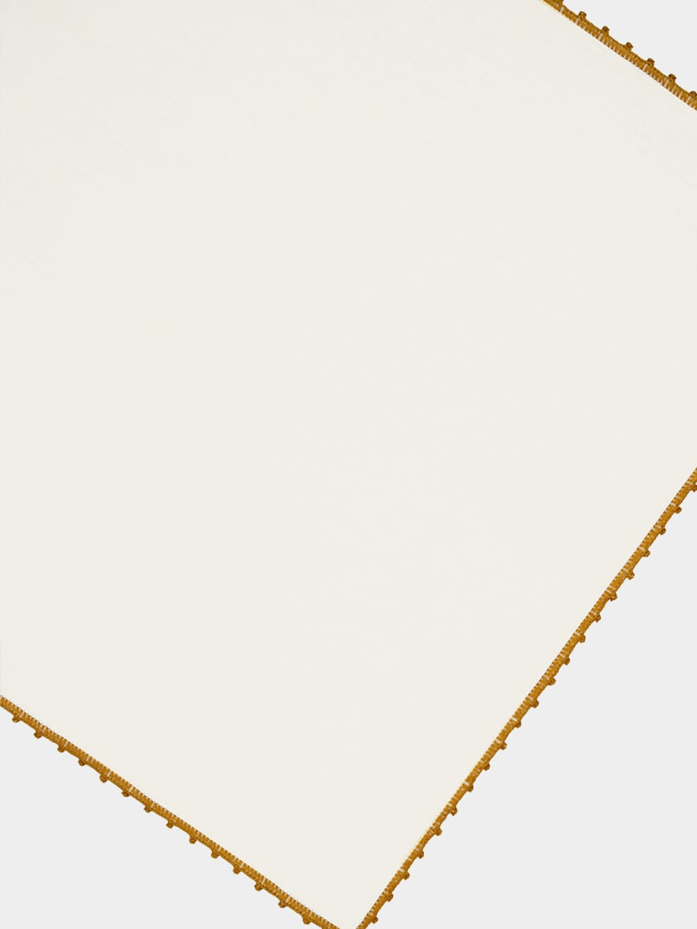 Hand-Embroidered Teresa White Linen with Yellow Crochet Napkin