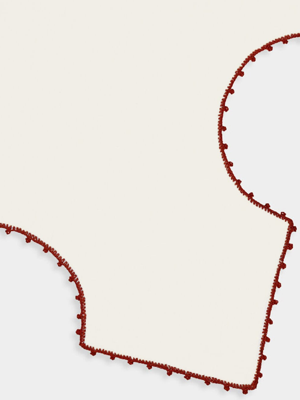 Hand-Embroidered Teresa White Linen with Brick Crochet Bread Basket Cloth