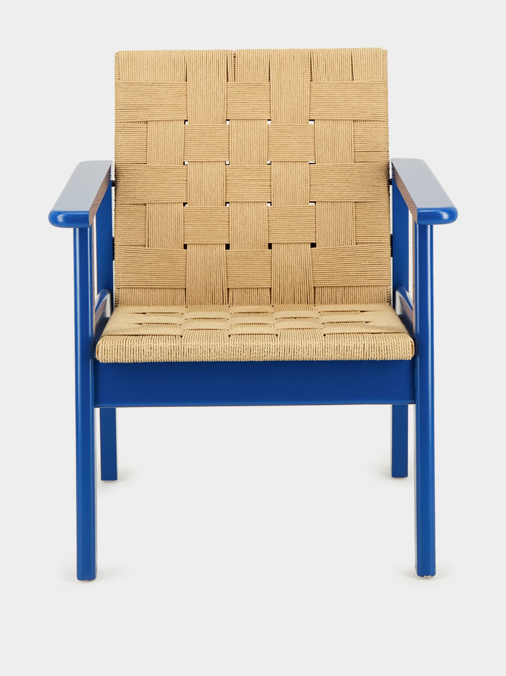 Medeiros Blue Wood and Natural Cord Armchair