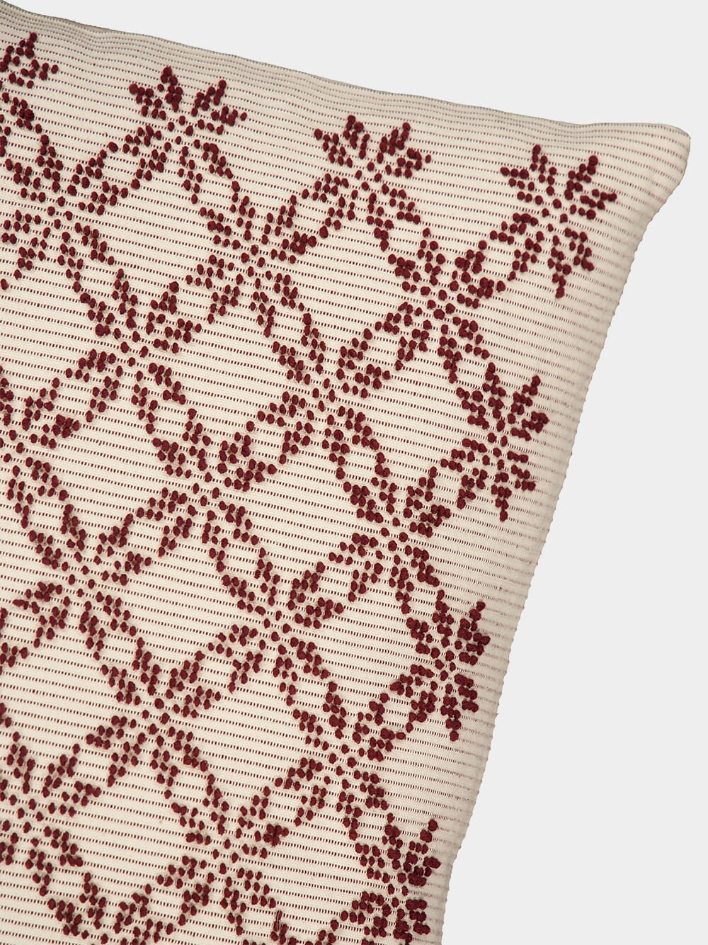 Handmade Carlota Bordeaux Cotton and Linen Cushion