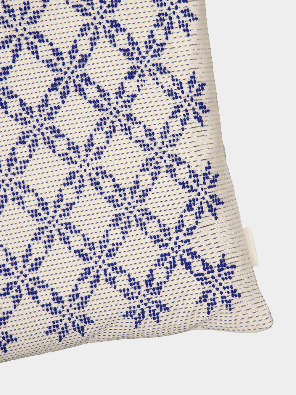 Handmade Carlota Blue Cotton Linen Cushion