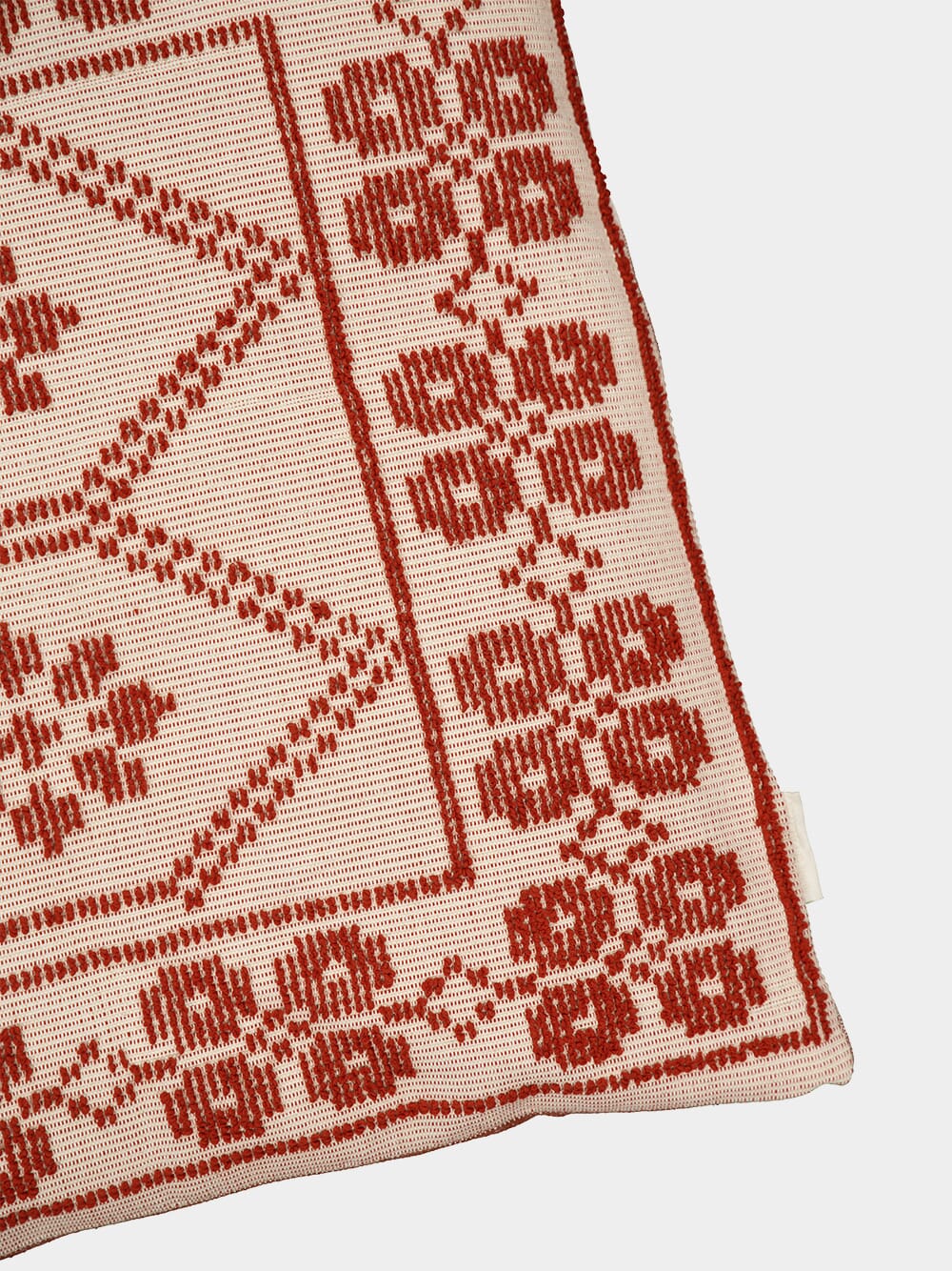 Handmade Inês Brick Cotton and Linen Cushion