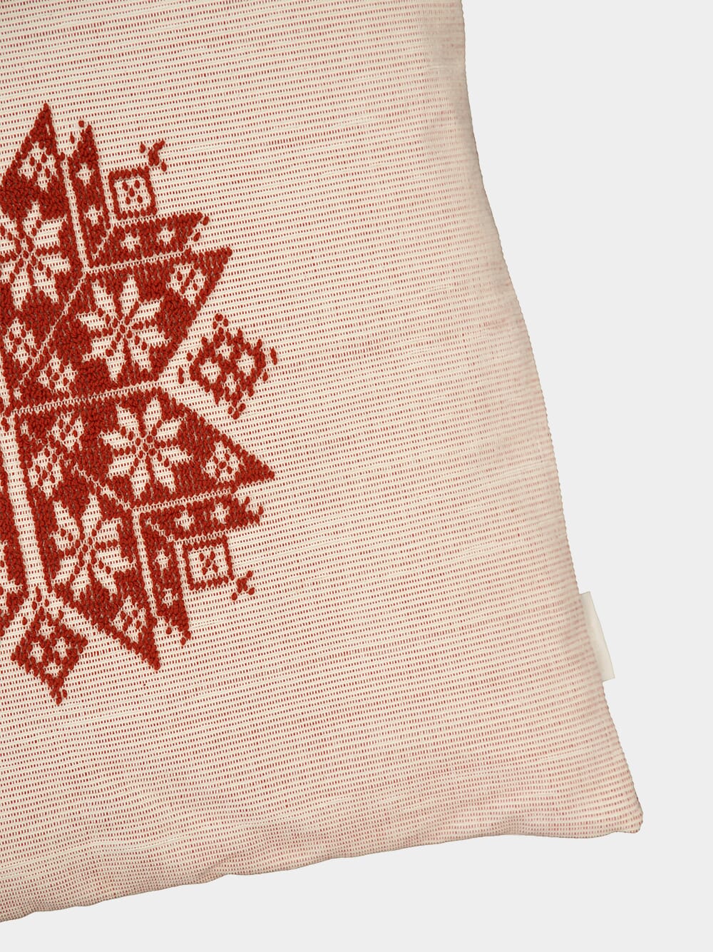 Handmade Augusta Natural and Brick Cotton Linen Cushion