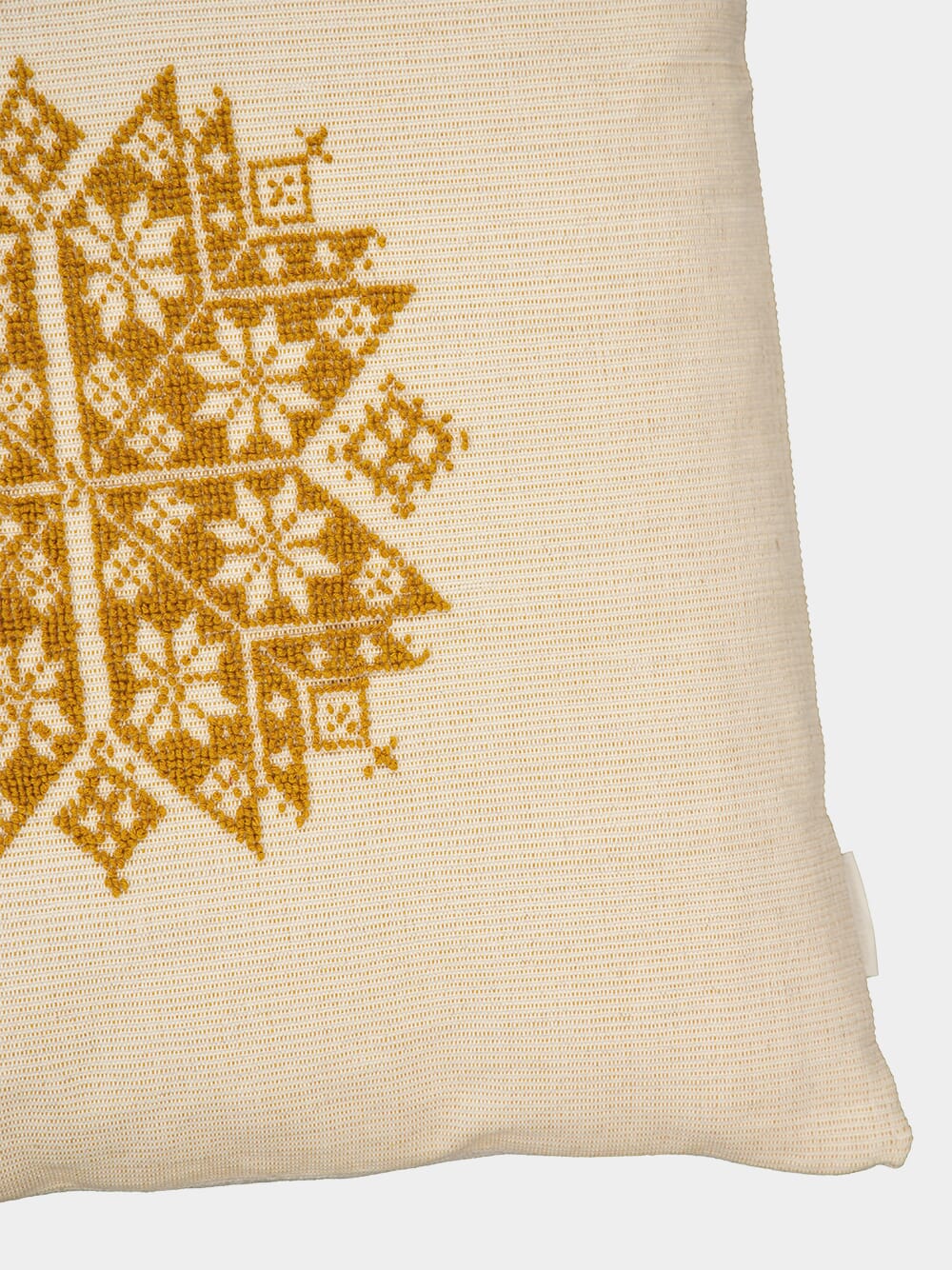 Handmade Augusta Natural and Yellow Cotton Linen Cushion