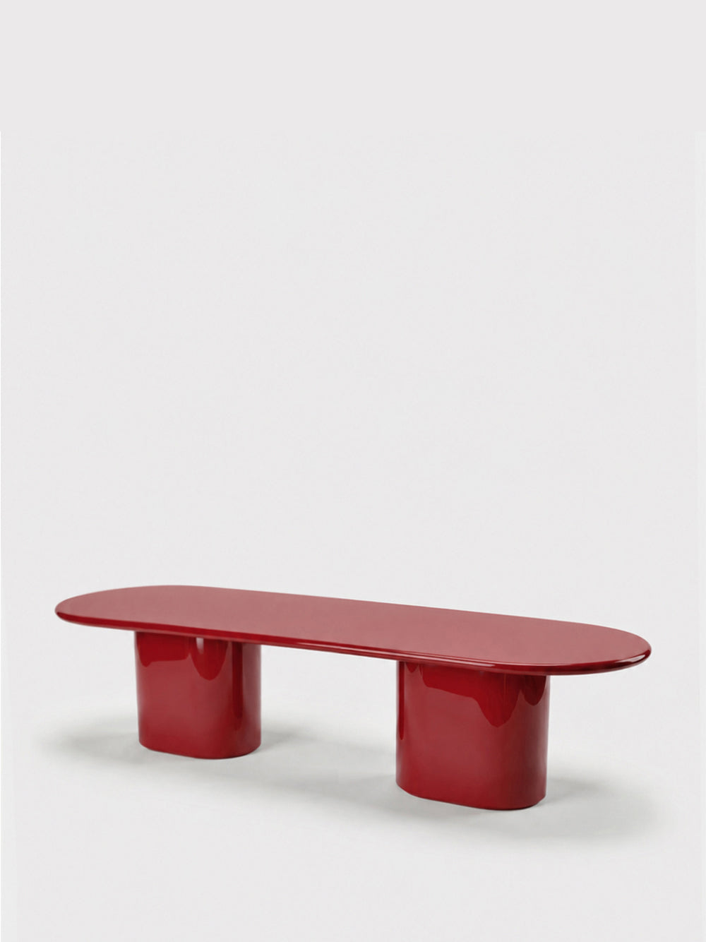 Amendoeira Red Lacquered Wood Large Dining Table