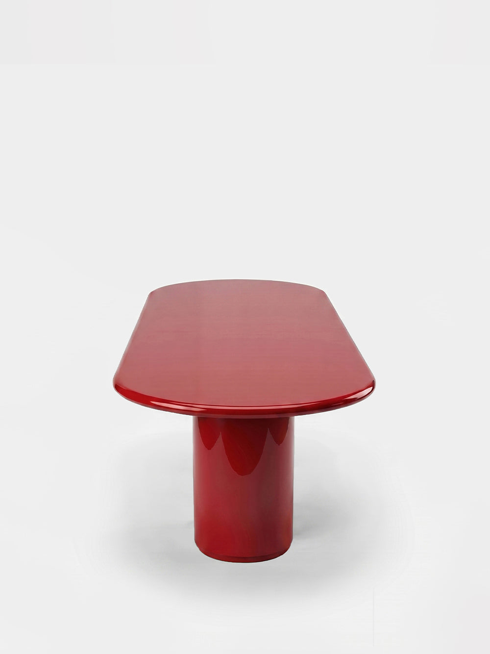 Amendoeira Red Lacquered Wood Large Dining Table