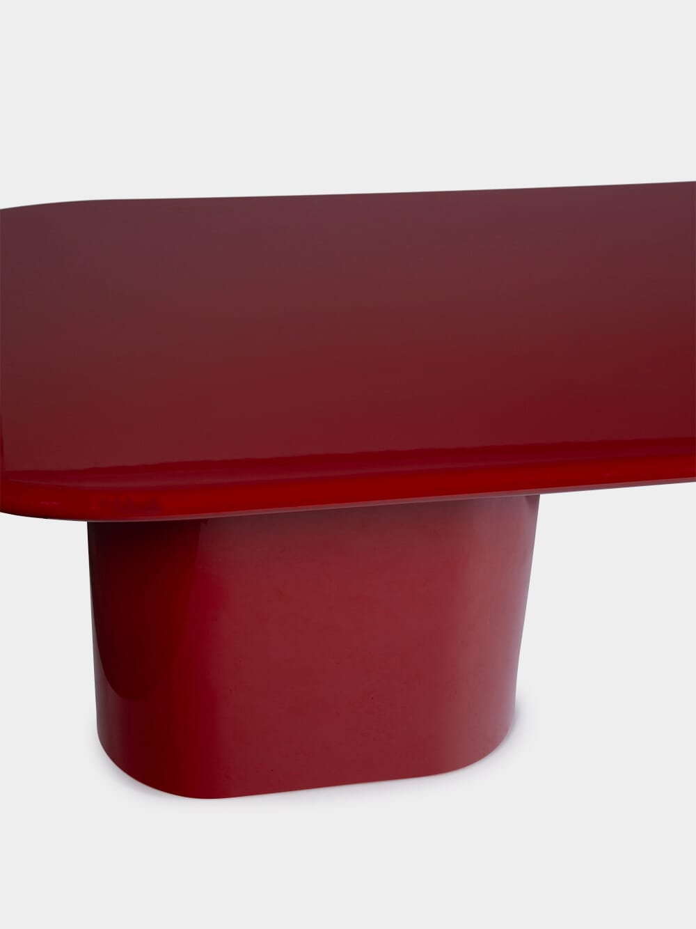 Amendoeira Red Lacquered Wood Large Dining Table