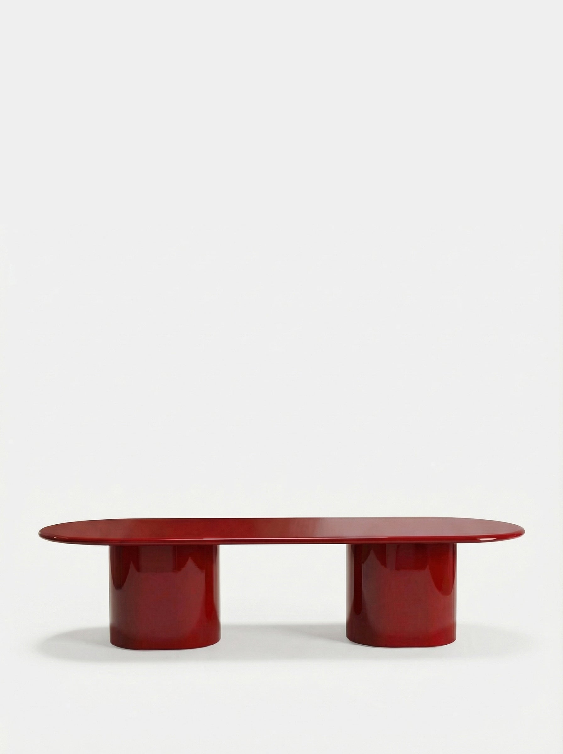 Amendoeira Red Lacquered Wood Large Dining Table