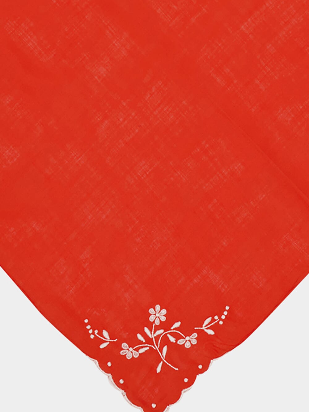 Hand-Embroidered Santana Red Cotton Napkin