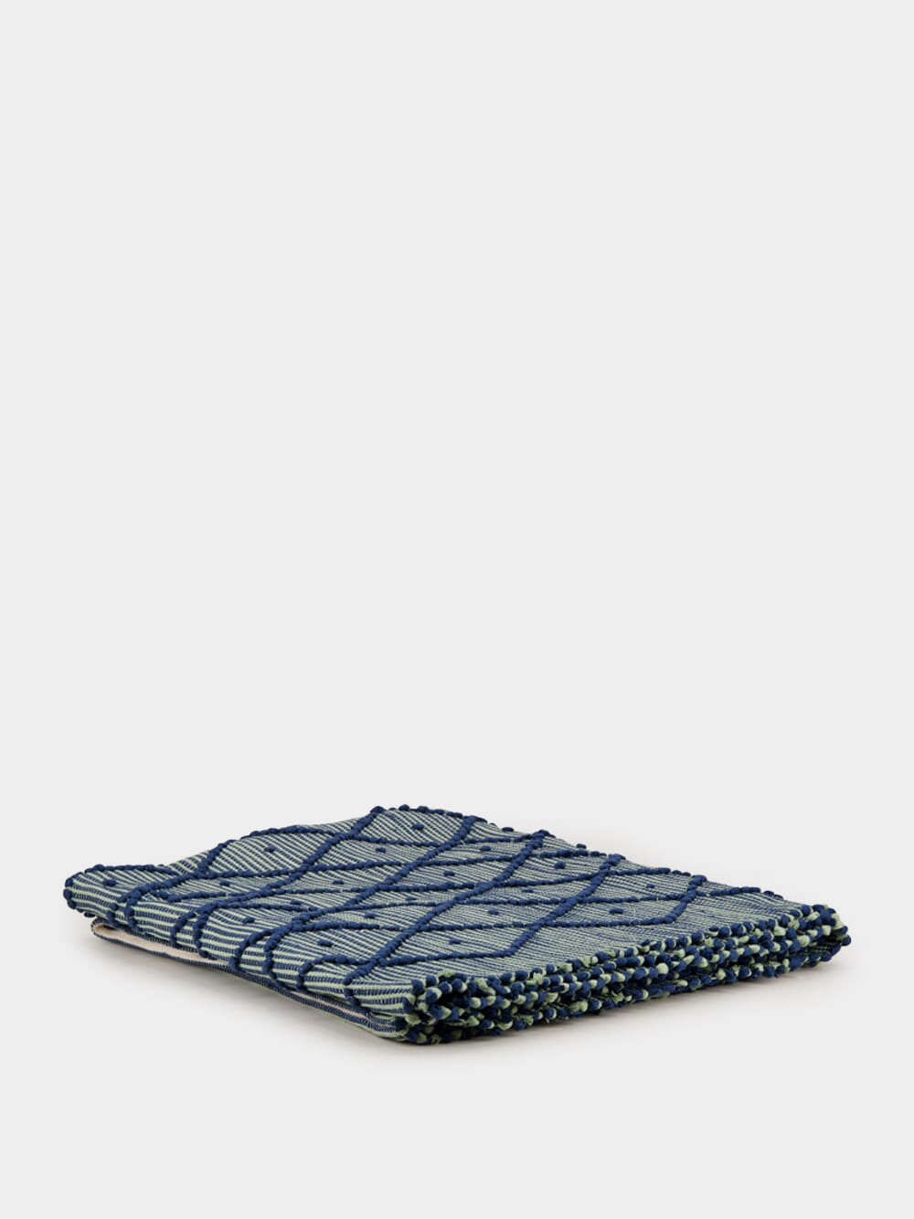 Handmade Sofia Blue Mixed Recycled Fibres Rug