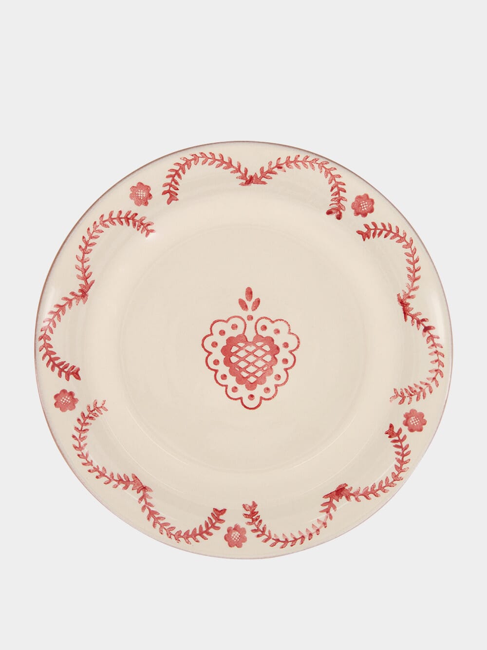 Hand-Painted Viana Red Sandstone Dinner Plate