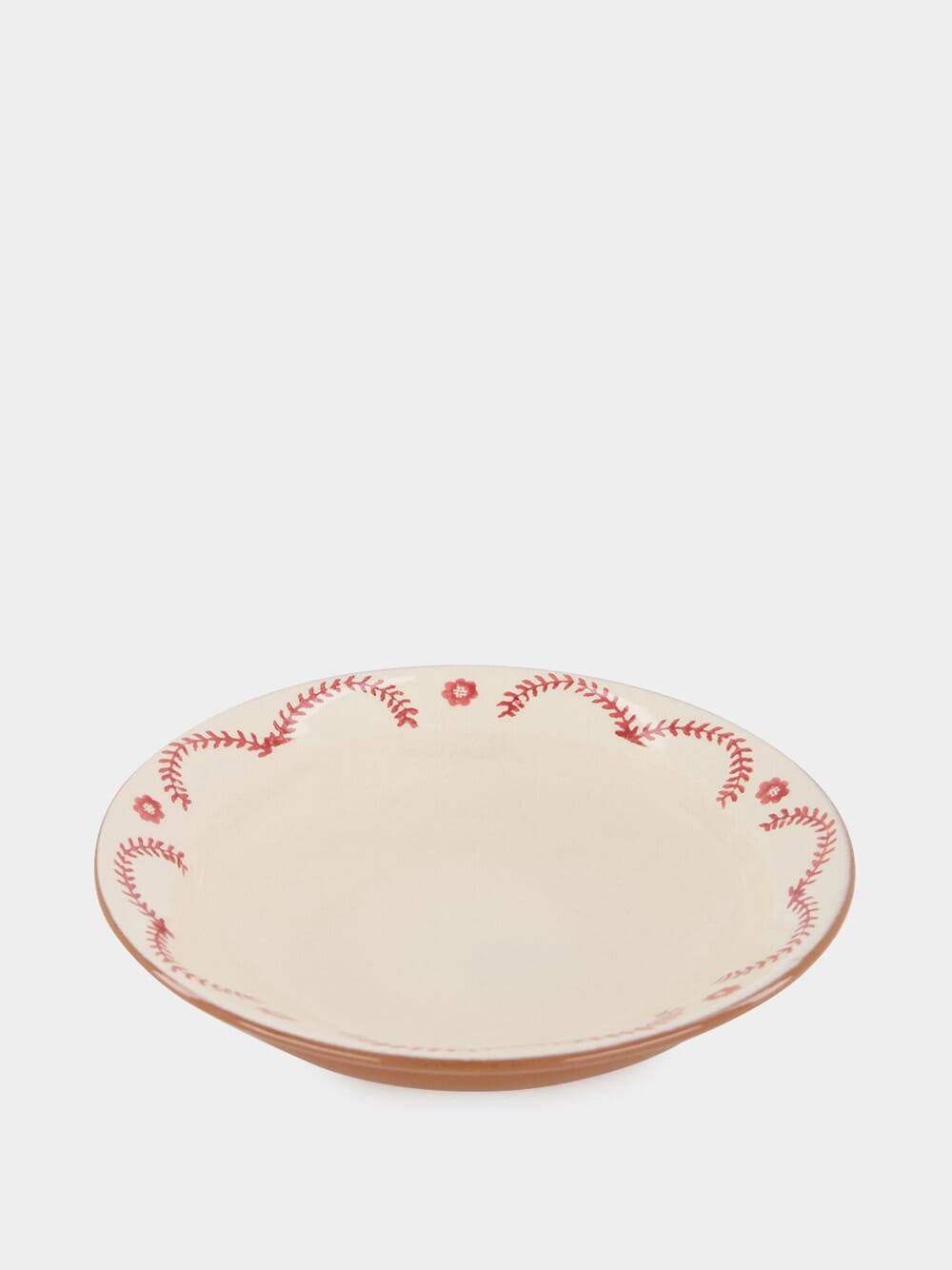 Hand-Painted Viana Red Sandstone Soup Plate
