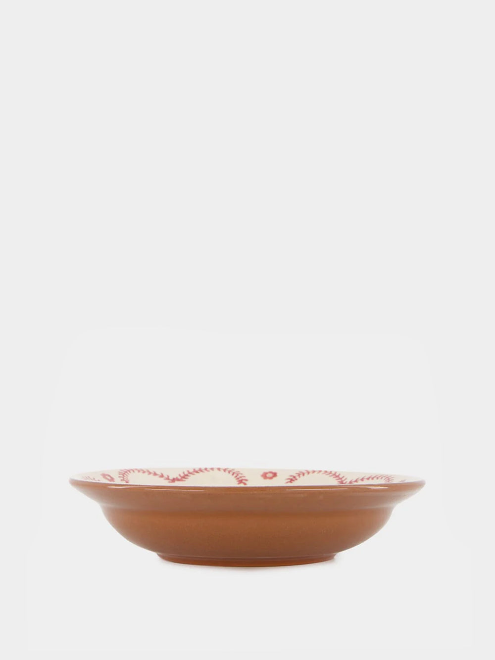Hand-Painted Viana Red Stoneware Soup Plate