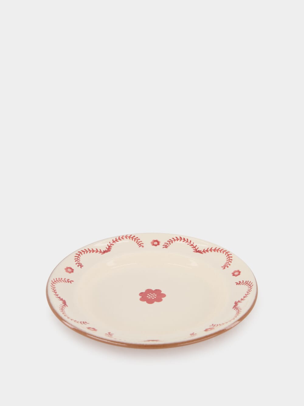 Hand-Painted Viana Red Sandstone Dessert Plate