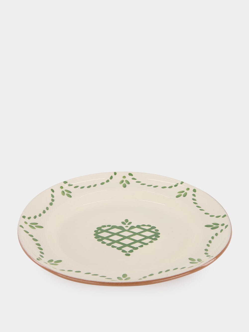 Hand-Painted Viana Green Sandstone Dinner Plate