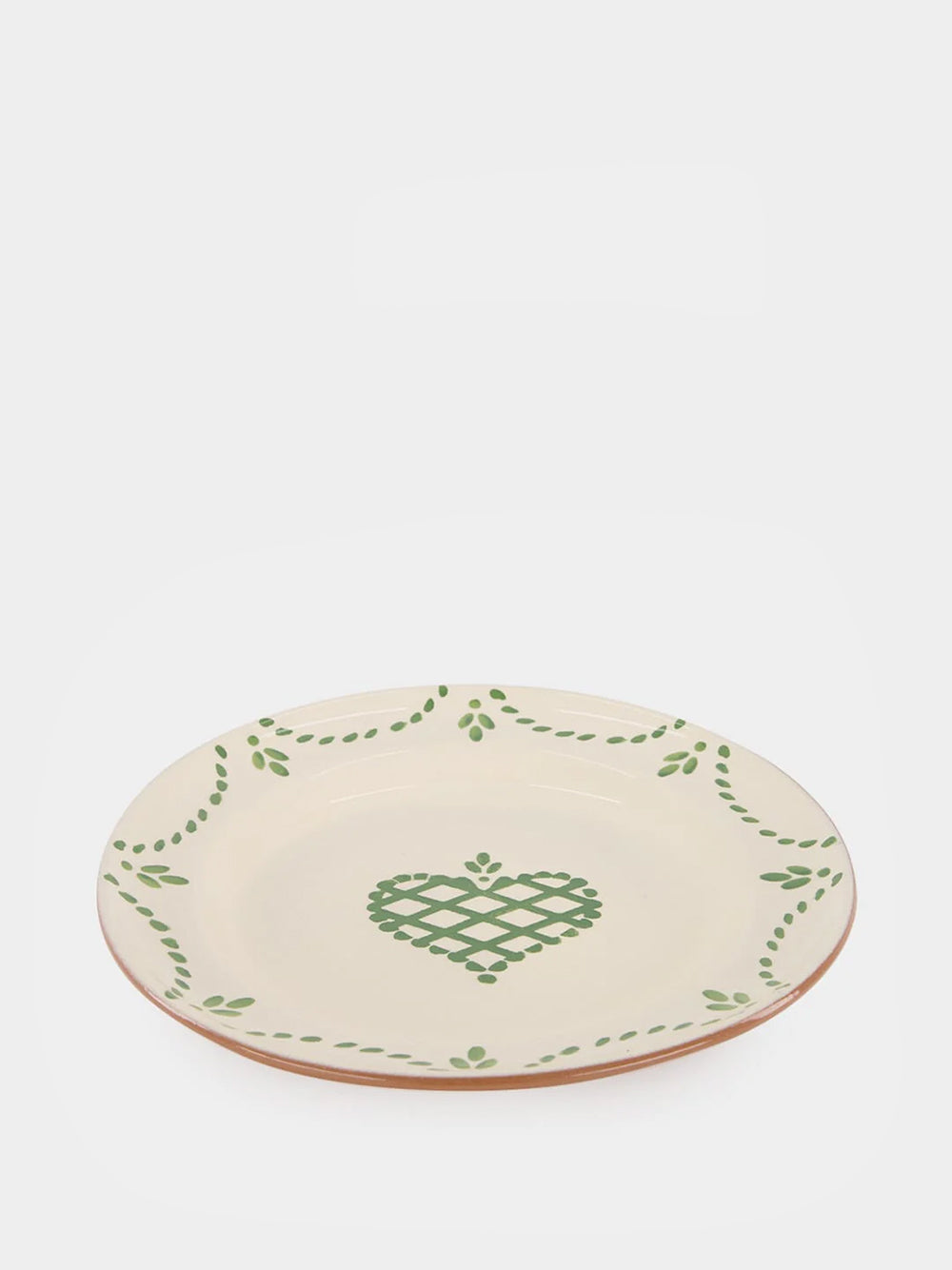 Hand-Painted Viana Green Stoneware Dinner Plate