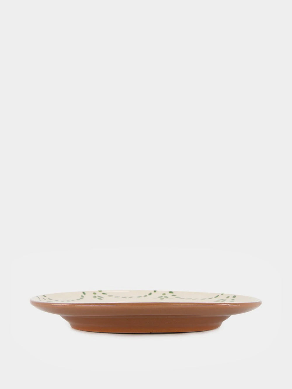 Hand-Painted Viana Green Stoneware Dinner Plate