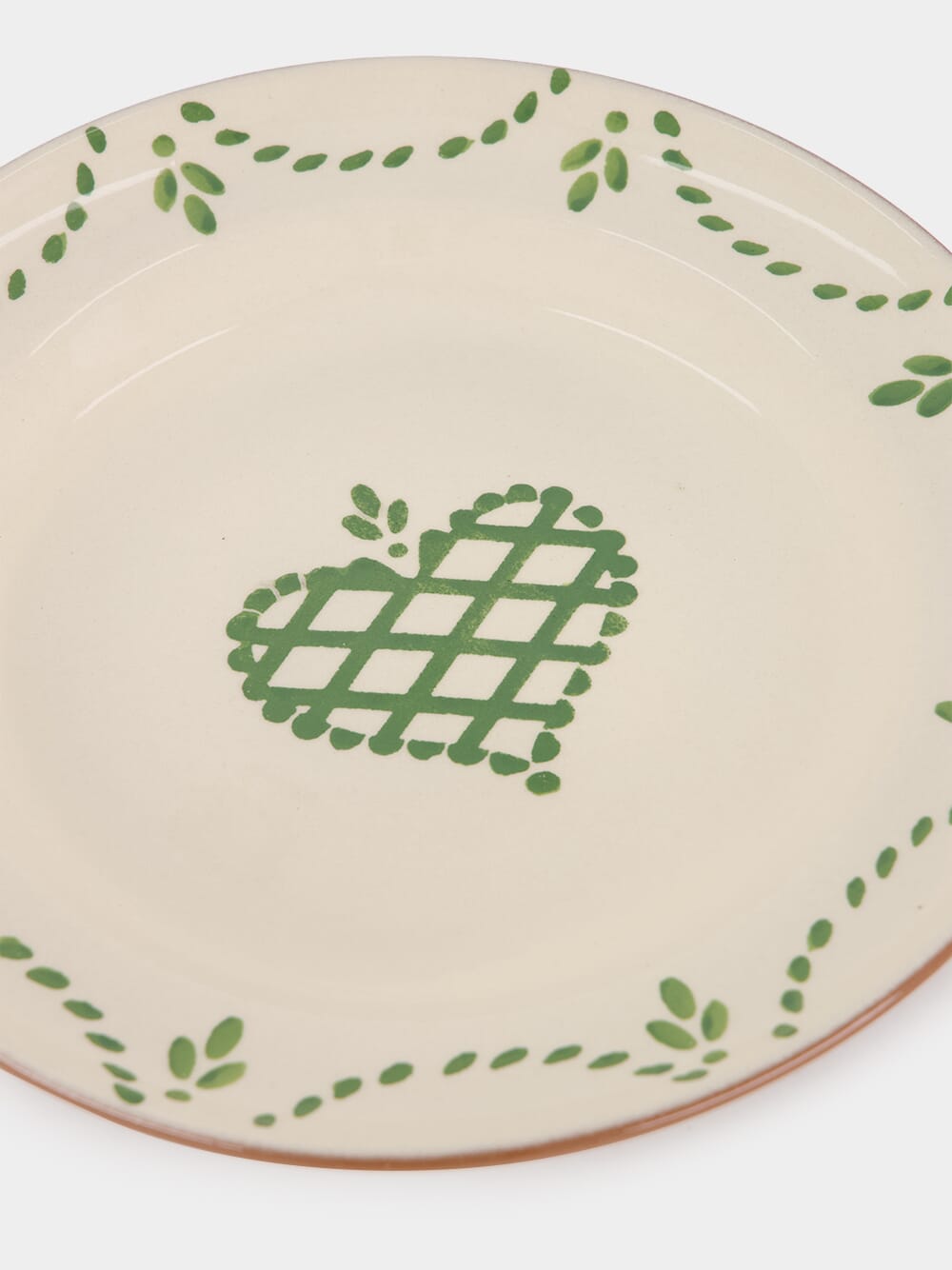 Hand-Painted Viana Green Stoneware Dinner Plate